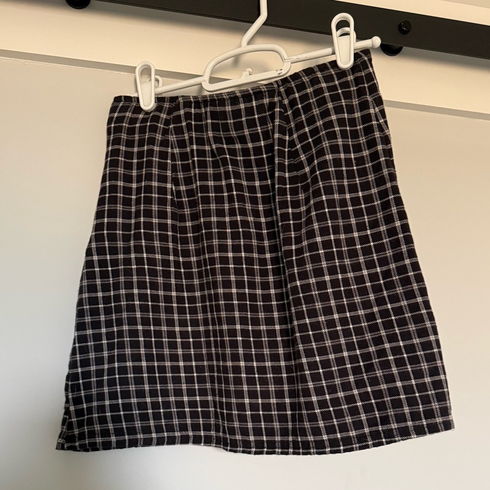 American Eagle Outfitters Checkered Black and White Mini Skirt